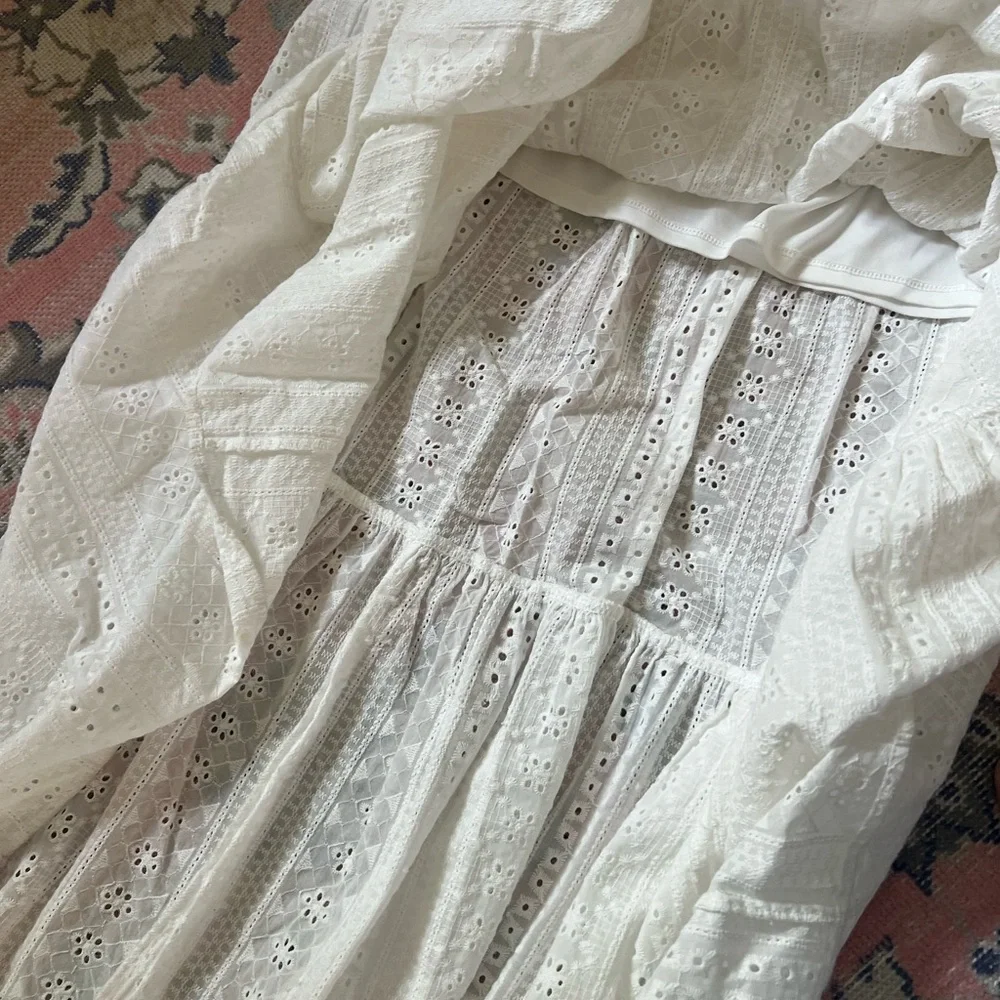 Altar'd State White Maxi Tiered A-Line Skirt - Picture 5 of 5